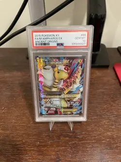 Pokemon M Ampharos EX Full Art Holo 88/98 Ancient Origins EX PSA 10 2015 - Image 1