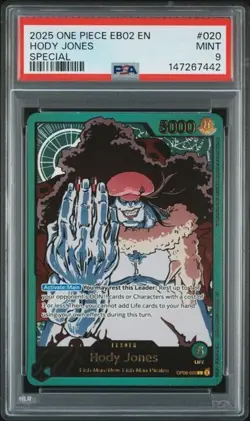 ONE PIECE HODY JONES 2025 EB02 -ANIME 25TH COLLECTION SPECIAL #020 PSA 9 - Image 1