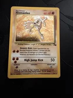 Pokemon Hitmonlee Fossil Holo Rare Card 7/62 Basic 60 HP Unlimited 1999 - Image 1