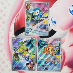 Piplup 042 + Chimchar 041 + Turtwig 040 - First Partner Pokemon Cards - #L487 - Image 1
