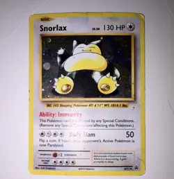 Pokemon Snorlax XY179 Promo Holo 130 HP Immunity Body Slam Card 2016 Rare cosmos - Image 2