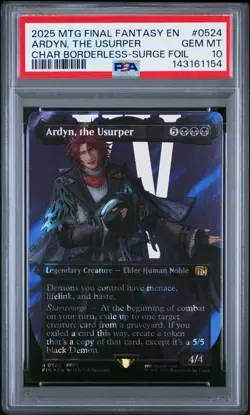 PSA 10 MTG FINAL FANTASY CHARACTER BORDERLESS-SURGE FOIL ARDYN, THE USURPER 0524 - Image 3