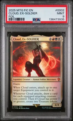 CLOUD, EX-SOLDIER FOIL MYTHIC 2025 MTG FIC EN MAGIC FINAL FANTASY PSA 9 MINT - Image 1