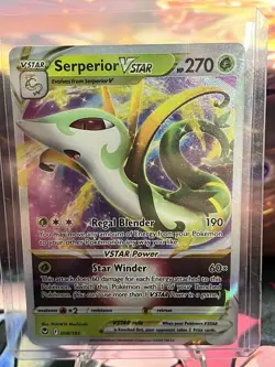 Pokemon TCG Serperior VSTAR Silver Tempest 008/195 Holo Ultra Rare - Image 1