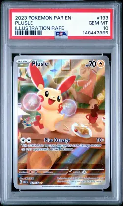 2023 POKEMON PAR EN-PARADOX RIFT ILLUSTRATION RARE #193 PLUSLE PSA 10 - Image 1