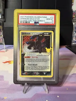 Pokemon Celebrations Umbreon Gold Star Holo Card 17/17 TCG PSA10 - Image 1