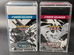 2x Pokemon Black Bolt White Flare Sealed Booster Bundle Display Case W/Acrylic - Image 1