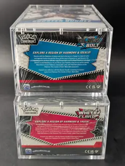 2x Pokemon Black Bolt White Flare Sealed Booster Bundle Display Case W/Acrylic - Image 3