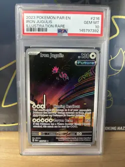 Iron Jugulis 216/182 Paradox Rift Illustration Rare 2023 Pokemon PSA 10 Gem Mint - Image 1