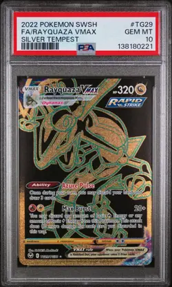 PSA 10 RAYQUAZA VMAX TG29/TG30 FULL ART SILVER TEMPEST POKEMON - Image 1