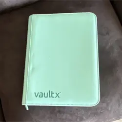 Vault X Mint Green 9-Pocket Pokemon TCG Binder Faux Leather Zipper Side Loading - Image 1
