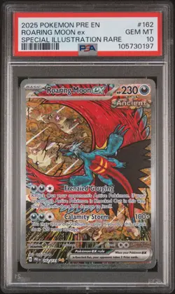 PSA 10 GEM MINT Pokemon 2025 Roaring Moon ex 162/131 SIR PRISMATIC EVOLUTIONS💎 - Image 1