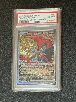 PSA 10 GEM MINT Pokemon 2025 Roaring Moon ex 162/131 SIR PRISMATIC EVOLUTIONS💎 - Image 5