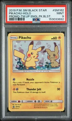 Pikachu 2019 Pokemon SM Black Star Promo PSA 9 #SM162 - Image 1