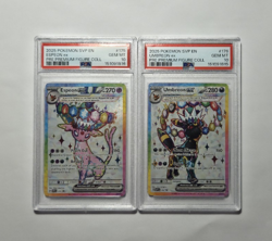 2025 POKEMON SVP EN-SV BLACK STAR PROMO 175 176 UMBREON ESPEON SEQUENTIAL PSA 10 - Image 1