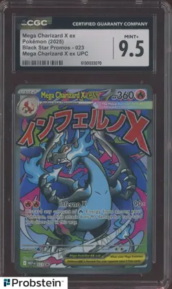 2025 Pokemon MEG EN UPC BSP #023 Mega Charizard X ex CGC 9.5 MINT+ - Image 1