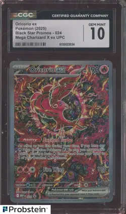 2025 Pokemon MEG EN UPC BSP #024 Oricorio ex CGC 10 GEM MINT - Image 1