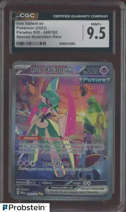 2023 Pokemon Paradox Rift 249/182 Iron Valiant ex SIR CGC 9.5 MINT+ - Image 1