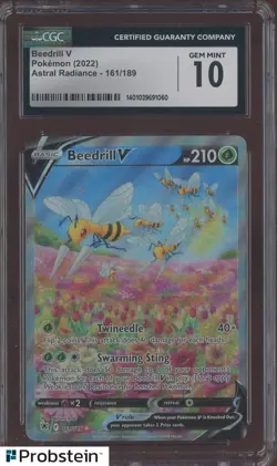 2022 Pokemon Astral Radiance 161/189 Beedrill V CGC 10 GEM MINT - Image 1
