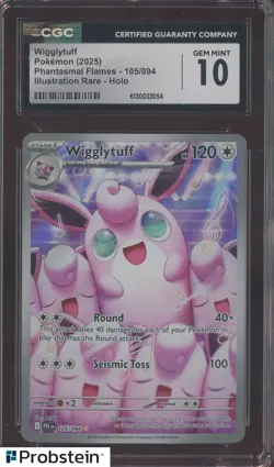 2025 Pokemon Phantasmal Flames 105/094 Wigglytuff IR CGC 10 GEM MINT - Image 1