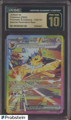 2025 Pokemon Prismatic Evolutions 153/131 Jolteon ex SIR CGC 10 PRISTINE - Image 1