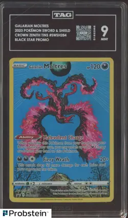 2023 Pokemon SWSH Crown Zenith Tins BSP #SWSH284 Galarian Moltres TAG 9 MINT - Image 1
