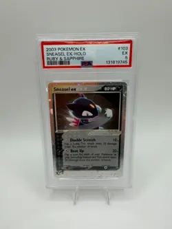 2003 POKEMON EX RUBY & SAPPHIRE #103 SNEASEL EX-HOLO PSA 5 - Image 1