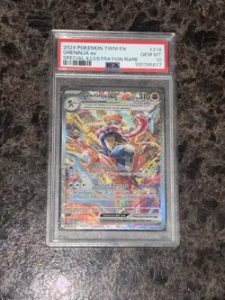 Pokemon Scarlet and Violet Twilight Masquerade Greninja EX #214 PSA 10 - Image 1