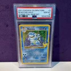 Pokemon Blastoise 2/102 Celebrations Classic Collection Holo PSA 10 - Image 1