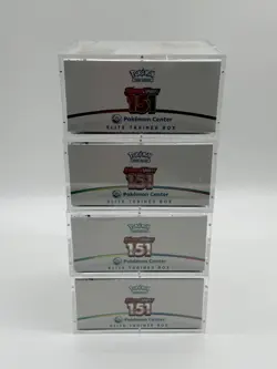 Lot of (4) Pokemon Center 151 MEW EN PC Elite Trainer Boxes SEALED w/Acrylics - Image 3