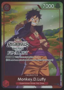 Monkey D Luffy 001 Offline Regional 2024 Vol. 1 Finalist One Piece Promo P-001 - Image 1
