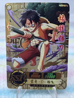 One Piece Luffy Rubber Sickle Anime Manga SSR RARE Gold Foil Trading Card CCG - Image 1