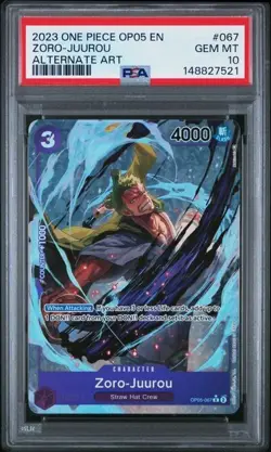 ONE PIECE ZORO-JUUROU 2023 OP05-AWAKENING OF THE NEW ERA #067 ALT ART PSA 10 - Image 1