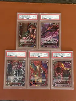 One Piece OP13 Five Elders Demon God Pack Sequential Set EN PSA 10 with One 8. - Image 1