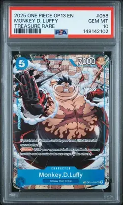 ONE PIECE MONKEY D. LUFFY 2025 OP13-CARRYING ON HIS WILL #058 PSA 10 - Image 1