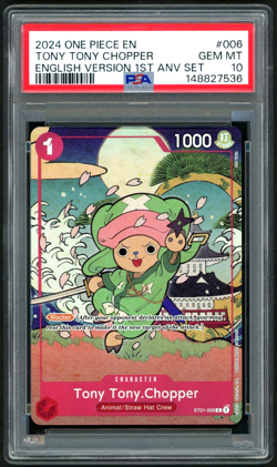 ONE PIECE TONY TONY CHOPPER 2024 VERSION 1ST ANNIVERSARY SET #006 PSA 10 - Image 1