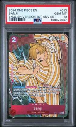 ONE PIECE SANJI 2024 VERSION 1ST ANNIVERSARY SET #013 PSA 10 - Image 1