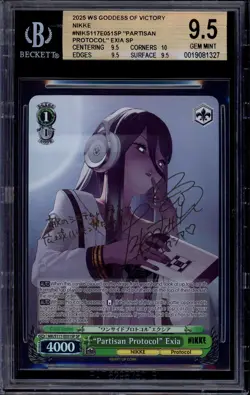 2025 Weiss Schwarz Nikke Partisan Protocol Exia Gold Signature BGS 9.5 GEM MINT - Image 1