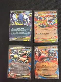 Pokemon Set Of Four Mega Evolution EX Cards - Image 1