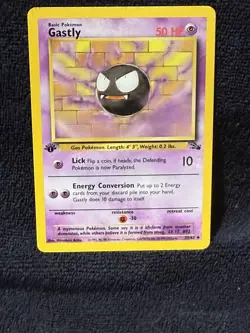 Pokemon Card 1ST EDITION Fossil 1999 - Gastly 33/62 LP - Image 1