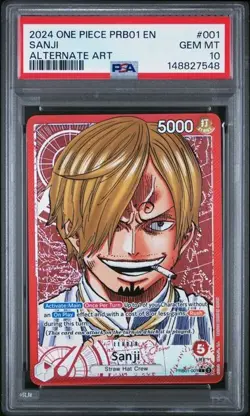 ONE PIECE SANJI 2024 PRB01-PREMIUM BOOSTER CARD THE BEST ALT ART #001 PSA 10 - Image 1