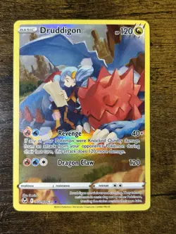 Pokemon TCG Druddigon Silver Tempest Full Art Ultra Rare Holo Card TG09/TG30 - Image 1