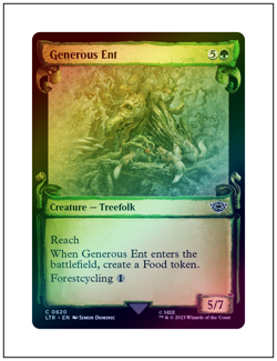 1x Generous Ent, Showcase Scroll Foil, LOTR, Magic MTG NM - Image 1