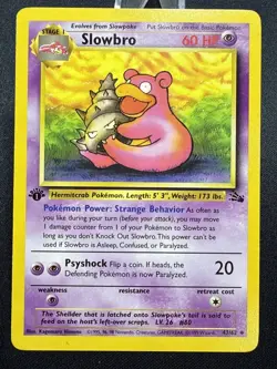 Pokemon 1999 WOTC 1st Edition Fossil Slowbro 43/62 - LP - Image 1