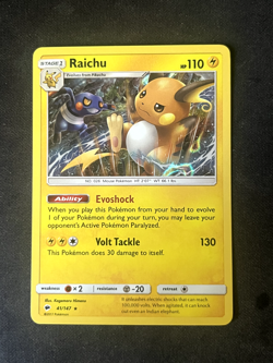 Pokemon Raichu Burning Shadows Holo Rare 41/147 Near Mint - Image 1