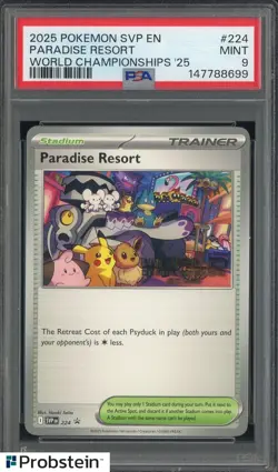 2025 Pokemon SVP EN World Championships '25 #224 Paradise Resort PSA 9 - Image 1
