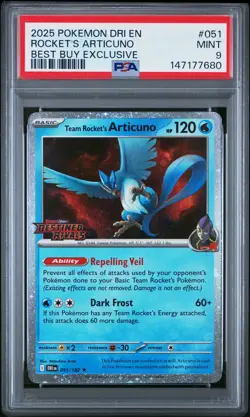 7680 Team Rocket's Articuno 2025 Pokemon Destined Rivals #051 Promos Holo PSA 9 - Image 1