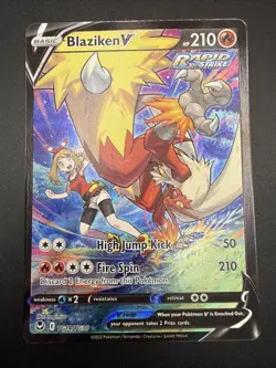 Pokemon TCG Blaziken v TG14/TG30 Holo Ultra Rare Silver Tempest Trainer Gallery - Image 1