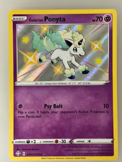 Galarian Ponyta SV047/SV122 Shiny Rare Shining Fates Shiny Vault Pokemon NM - Image 1