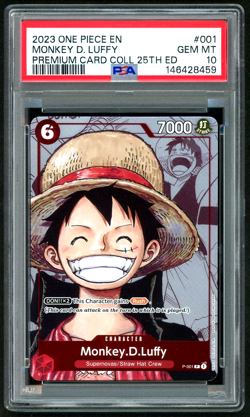 ONE PIECE MONKEY D. LUFFY 2023 PREMIUM BANDAI CARD COLL. 25TH ED. #001 PSA 10 - Image 1